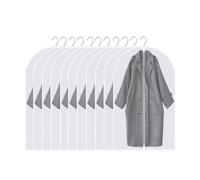 5/10 Pcs Suit Cover Bag Dust Proof Garment Protector Clothes Dust Cover with Zipper Clothes Bags Hanging Durable Clothes Storage(10 Pcs White,60x140cm)