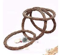 5/10 Pieces Natural Rattan Ring Wreath Frame Rattan Circle Twig Branch Wreath For DIY Craft Christmas Door Decoration (Size : 8cm*10)