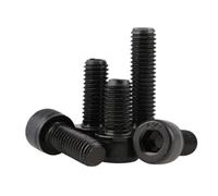 5-100PCS DIN912 M1.6 M2 M2.5 M3 M4 M5 M6 M8 304 A2-70 Stainless Steel And 12.9 Grade Hexagon Hex Socket Cap Head Screw Bolts(Grade 12.9 black,14MM_M5 10PCS)