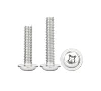 5-100pcs M1.4/M1.7/M2/M2.5/M3/M3.5/M4/M5/M6 PWB-type Carbon Steel Round Head Cross Recessed Self-tapping Screws, M6x30mm(5pcs)