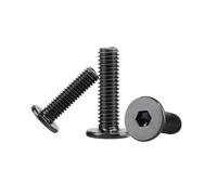 5-100pcs M2/M2.5/M3/M4/M5/M6 Black 304 Stainless Steel Ultra-Thin Flat Head Hexagon Socket Screws, M2x16mm(50pcs)