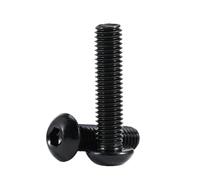 5~100pcs M2 M2.5 M3 M4 M5 M6 M8 Black 304 Stainless Steel Round Pan Head Hex Socket Screws Button Head Hexagon Bolt(16mm,M8-5pcs)