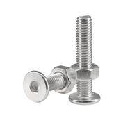 5-100pcs M2/M2.5/M3/M4/M5/M6/M8/M10 304 Stainless Steel Flat Head Hexagon Socket Screws and Nuts Combination Sets, M5x14mm(50pcs)