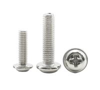 5~100pcs Pan Round Head Machine Screw with Washer Pad M1.4 M2 M4 M5 M6 Nickel Plated Cross Collar PWM Screw(20mm,M6 5pcs)
