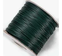 5/10Meters Round Wax Thread Polyester Leather Cord Rope Coated Strings for Braided Bracelets Jewelry Making DIY-Dark green-1.0mm 10meters