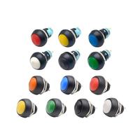 5/10pcs 12mm 33A 33B Push Button Switch Momentary Latching Round ON OFF 2 Pin Self Reset Self-Locking Push-button IDGTTLDF(Red Latching,10pcs)
