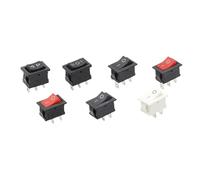 5/10Pcs 2 Pin 2 Position ON/OFF SPST Panel Rocker Switch AC 6A/250V 10A/125V Black KCD1 15 * 21mm(2P2D Black,5pcs)