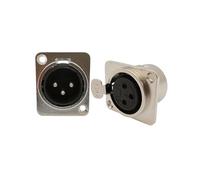 5/10Pcs 3 Pin XLR Male & Female Panel Mount Connector Set, Metal Chassis Socket Audio Microphone Jack Plug for Pro Sound Mixer Speaker(10Pcs Male)