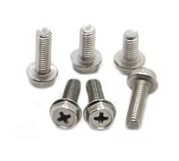 5/10pcs 304 Stainless Steel Cross Recessed External Outside Hex Hexagon Head Cap Flange Bolt Screw M4 M5 M6(35mm,M4 10pcs)