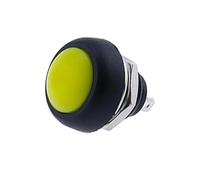 5/10pcs 33B Samll Push Button Round Head ON OFF Momentary Switch 2 Pin 12mm Power Reset Non-locking IDGTTLDF(Yellow,5PCS)