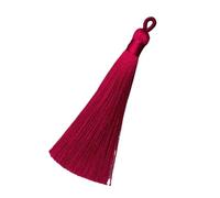 5/10Pcs 8cm Silk Tassel Vertical with Hanging Loop Brush Earrings Charm For DIY Craft Home Sewing Curtain Accessories for Bookmarks,DIY Craft,Jewelry Making(Wine Red,10pcs)