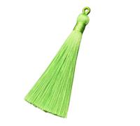 5/10Pcs 8cm Silk Tassel Vertical with Hanging Loop Brush Earrings Charm For DIY Craft Home Sewing Curtain Accessories for Bookmarks,DIY Craft,Jewelry Making(Light Green,5pcs)