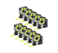 5/10PCS A45018 Black On Yellow 12mm 19mm Label Tapes Compatible with D1 45018 45808 300 350 350D 360D(10PK)