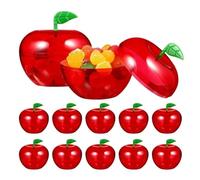 5/10pcs Apple Containers Snow White Decorations Plastic Cookie Jars Red Container Candy Boxes Apples Gift Party Favor(9x8cm,10pcs)