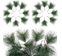 5/10Pcs Artificial Pine Needle 11CM Branch Green Plant for DIY Christmas Thanksgiving Wedding Home Garden Decoration(10Pcs)