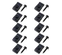 5/10Pcs Black Car Self-tapping Screws Crosshead With Pad U-shaped Clips For Auto Bumper Mudguards Base Fixed U-type Screw Base Fastener Clips