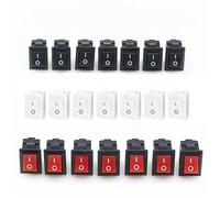 5/10Pcs Boat Rocker Switch 6A 21x15mm SPST 2Pin 10MM*15MM 3A 250V KCD11 Snap-in on/Off Mini Push Button Auto Car Truck Switch(WHITE,5pcs,15x10mm)