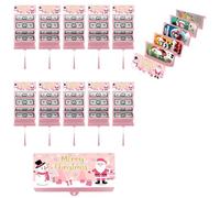 5/10PCS Christmas Money or Gift Card Holder with 10 Slots, Surprise Xmas Gift Card Holder, Christmas Red Envelope Money Box, for Xmas Surprise Games, Family Gatherings (Pink-10PCS)