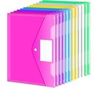 5/10Pcs Clear Plastic Envelopes, Transparent File Folders with Button Closure, Waterproof Document Organizer for A4 Papers(5pcs)