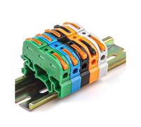 5/10pcs Din Rail Terminal Block Wire Connector 211 Quick Wire Compact Splicing Conductor Fast Cable Connector Conductor IDGTTLDF(211O,10PCS)