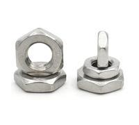 5/10pcs DIN439 A2 304 Stainless Steel M6 M8 M10 M12 M14 M16 Pitch 0.75 1 1.25 1.5 Fine Thread Hex Hexagon Ultra Thin Flat Nut(M8x1 (10pcs))