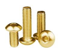 5/10PCS Gold Plating Titanium M2 M2.5 M3 M4 M5 M6 L=4-40mm ISO7380 Hex Socket Button Head Cap Screw Round/Pan Head Bolt(M3x6 (10PCS))