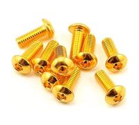 5-10pcs Hex Socket Screw Grade 12.9 Round Head Plating Titanium Gold Hex Button Head Socket Cap Screw Bolts M2 M2.5 M3~M5(6mm,M2.5-10Pcs)