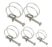 5/10pcs Hose Clip，Double Wire Hose Clips to Fit Most Pond Corrugated Hose Forpond Hose with Internal Diameter of 17-22mm, 24-29mm, 31-36mm, 35-40mm,40-45mm(5pcs 32-36 * 2（丝径）)