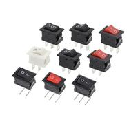 5/10PCS KCD11 Rocker Switch 10 * 15mm Push Button Switch ON-OFF/ON-OFF-ON 2 Pins / 3 Pins 3A 250VAC / 6A 125VAC 10x15mm(3Pin L-type black,5PCS)
