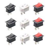 5/10pcs/lot KCD101 2 Pin 21x15mm Mini Push Button Switch SPST 6A 250V AC Snap-in On/Off Boat Rocker Switch 10A 250V Car Switch(Black,5pcs)