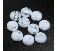 5-10pcs/lot Natural Stone Cabochon Beads 4/6/8/10/12/14/16/18/20/25mm Round Semi-Precious Cabochon Cameo for DIY Jewelry Making-White Turquoise-20mm 5pcs