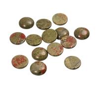 5-10pcs/lot Natural Stone Cabochon Beads 4/6/8/10/12/14/16/18/20/25mm Round Semi-Precious Cabochon Cameo for DIY Jewelry Making-Flower Green-20mm 5pcs