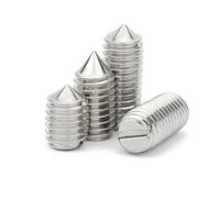 5-10pcs M1.2 M1.4 M1.6 M2 M2.5 M3 M4 M5 M6 M8 M10 GB71 304 Stainless Steel Slotted Head Cone Point Tapered Headless Bolt Set Screw(2mm,10pcs M1.4)