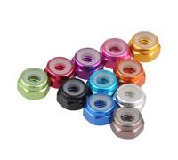 5-10pcs M2 .5 M3 M4 M5 M6 Anodized Multi-color Colourful Aluminum Alloy Nylon Lock Nut(Gloden,M6 5pcs)