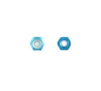 5/10pcs M2 M3 M4 M5 Colourful Anodized Aluminum Alloy Nylon Insert Lock Hex Nuts(Sky blue,M3-10pcs)