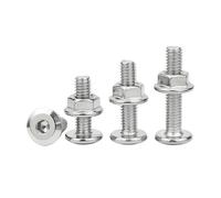 5/10pcs M3 M4 M5 304 Stainless Steel Flat Head Chamfered Screw Hexagon Socket Bolt Flange Nuts Set Furniture(30mm,M5-5pcs)
