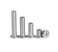 5/10pcs M3 M4 M5 M6 M8 M10 304 Stainless Steel Flat Hex Socket Head Furniture Bed Connector Rivet Joint Insert Sleeve Nut(5pcs M6(OD 8mm),14mm)