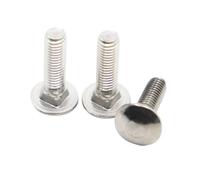 5/10pcs M4 M5 M6 A2-70 304 Stainless Steel GB12 DIN603 Round Head Bolt Square Neck Carriage Screw(12mm,M5 5pcs)