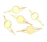 5/10Pcs Metal Hairpin Tray Base Inner 12/20mm Round Blank Hair Clips Setting Cabochon Cameo For DIY Jewelry Making for Bow Making(Color-16)