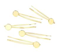 5/10Pcs Metal Hairpin Tray Base Inner 12/20mm Round Blank Hair Clips Setting Cabochon Cameo For DIY Jewelry Making for Bow Making(Color-17)