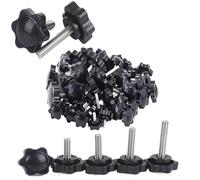 5/10Pcs Plastic Head Thread Star Shape Knurled Thumb Tighten Screw Clamping Grip Knob Wood Plum Bolt M5,M6,M8 For Home, Electronic, Machine(M8x35mm 38D,10pcs)