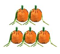 5/10PCS Pumpkin Candy Bag,Halloween Reusable Velvet Cloth Bag Gift bag,Halloween Drawstring Goody Bags,Pumpkin Velvet Trick or Treat Candy Bags,Packing Gift Pouch Party Decor (5 PCS)