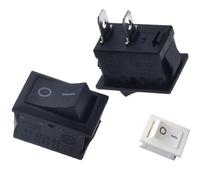5/10Pcs Push Button Switch 21x15mm SPST 2Pin 6A 250V KCD1 Snap-in on/Off Rocker Switch 21MM*15MM Black Red and White 10A125V Red(KCD1 2D2P White,5 PCS)