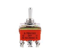 5/10pcs SPST 15A 250V 2 4 6 PIN Terminal ON OFF Toggle Switch Self-locking Reset Rocker Toggle Slide Switch KN-1322 IDGTTLDF(KN-1322,10PCS)