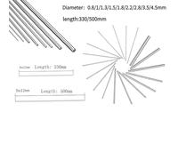 5-10PCS Stainless Steel Micro Rods - 0.8mm To 4.5mm Diameter Precision Round Bars 330/500mm Length For DIY Crafts & Models(1.5x500mm 5pcs)