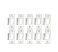 5/10Pcs Stainless Steel Standard Tubular Latch Replacement Plate Adjustable Door Strike for Swinging Doors for Door(10pc)