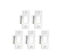 5/10Pcs Stainless Steel Standard Tubular Latch Replacement Plate Adjustable Door Strike for Swinging Doors for Door(5pc)