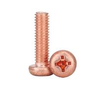 5/10pcs T2 Copper Round Head Cross Screw PM Conductivity GB818 Pan Groove Machine Tooth M3 M4 M5 M6(12mm,M3 (10Pcs))