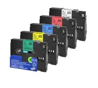 5/10PK 231 12mm Label Tape Compatible With Tze-231 Tze231 221 241 335 For Use With PTH110 Label Printer(Mixed Colors-5PK)