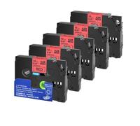 5/10PK 231 12mm Label Tape Compatible With Tze-231 Tze231 221 241 335 For Use With PTH110 Label Printer(Black on Red-5PK)
